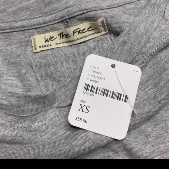 NWT Free People We The Free Arden Tee - Grey - Picture 5 of 9